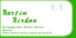 martin mirkov business card